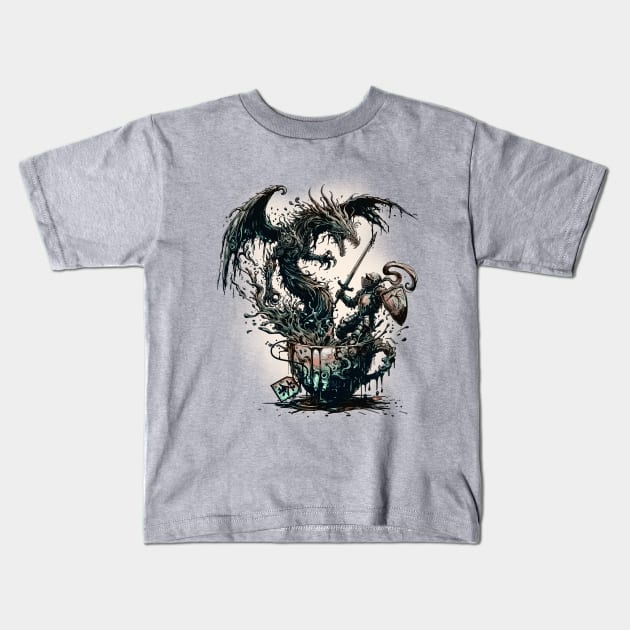 Dragon Tea Kids T-Shirt by alnavasord